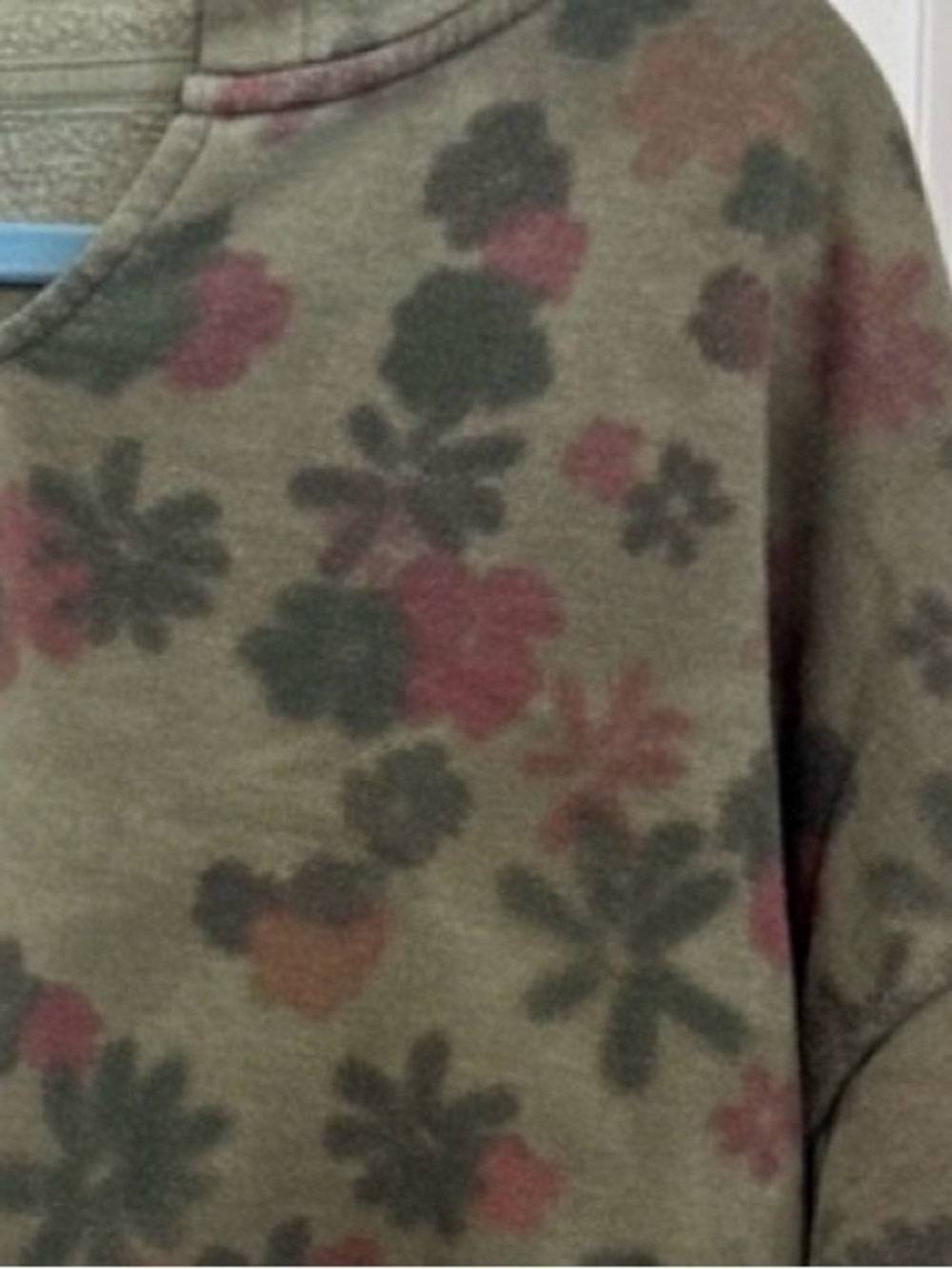 Sonoma Olive Green Floral Hoodie